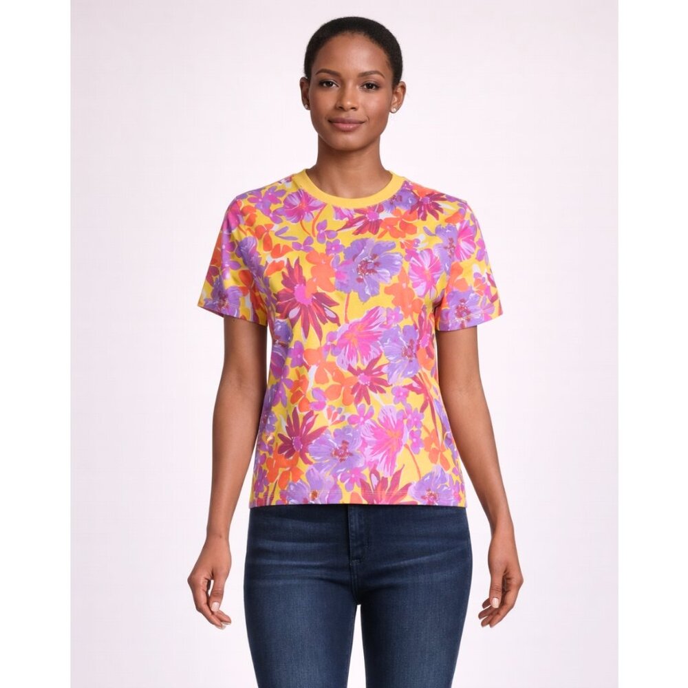 NWT Tanya Taylor Sarah Floral Tee Hibiscus